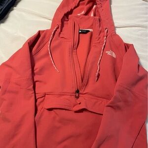 The North Face Coral Red Zip-Up Hoodie